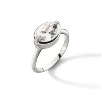 "Points North" Deep-Set Oval Rock Crystal Ring