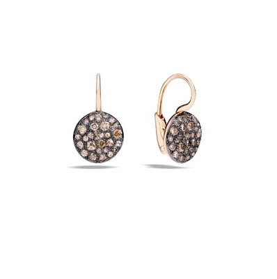 Sabbia Rose Gold Brown Diamond Drop Earrings