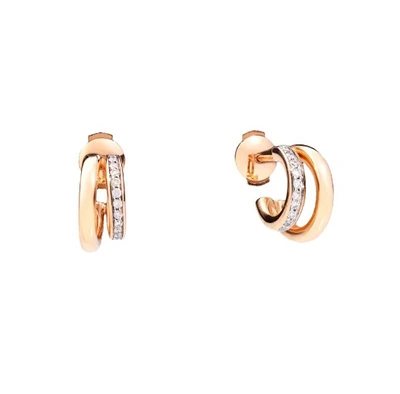 Iconica 18K Rose Gold Together Diamond Double Earrings