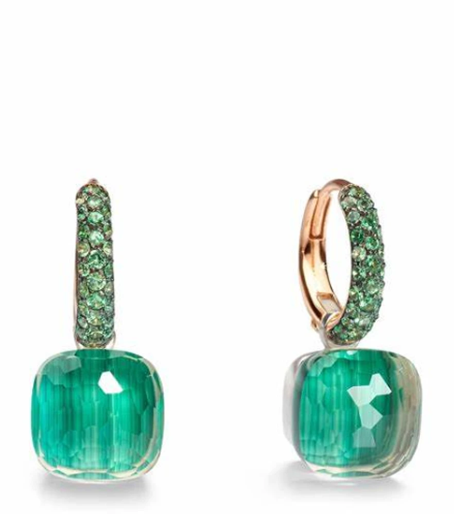 Nudo Mixed Gold, Prasiolite, Malachite and Tsavorite Earrings