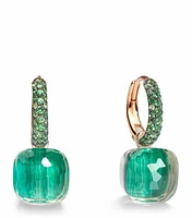 Nudo Mixed Gold, Prasiolite, Malachite and Tsavorite Earrings