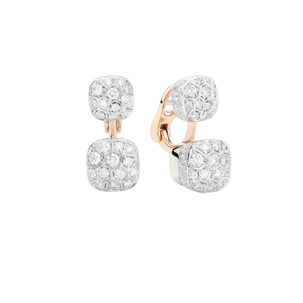 Nudo Double White Diamond Earrings