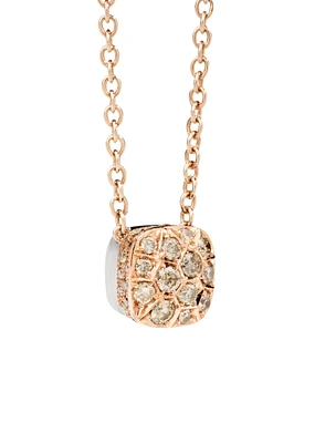 Nudo Petit 18K Rose & White Gold Necklace with Brown Diamonds