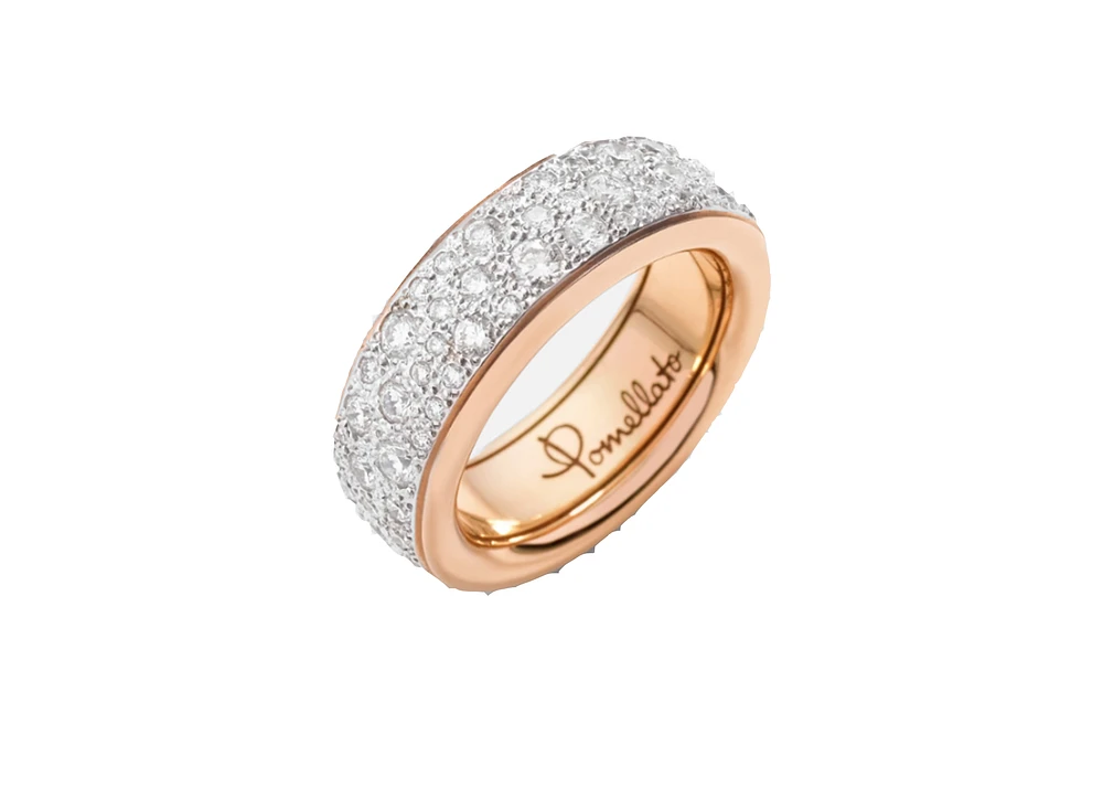 Pomellato's 18KRWG Iconica White Diamond Small Band Ring