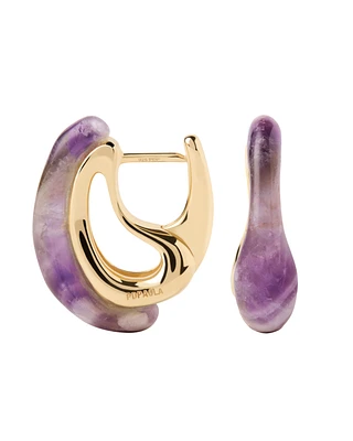 PDPAOLA's 18k gold-plated and sterling silver Brisa hoop earrings