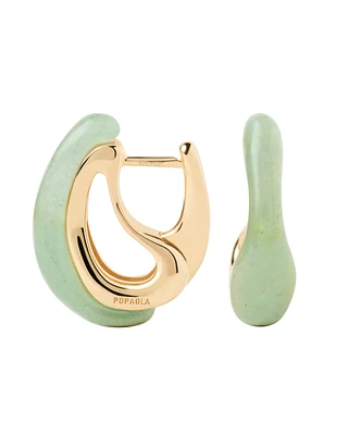 PDPAOLA's 18k gold-plated and sterling silver Brisa hoop earrings