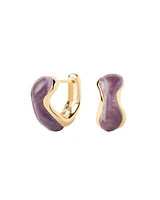 PDPAOLA's 18k gold-plated and sterling silver Musa hoop earrings