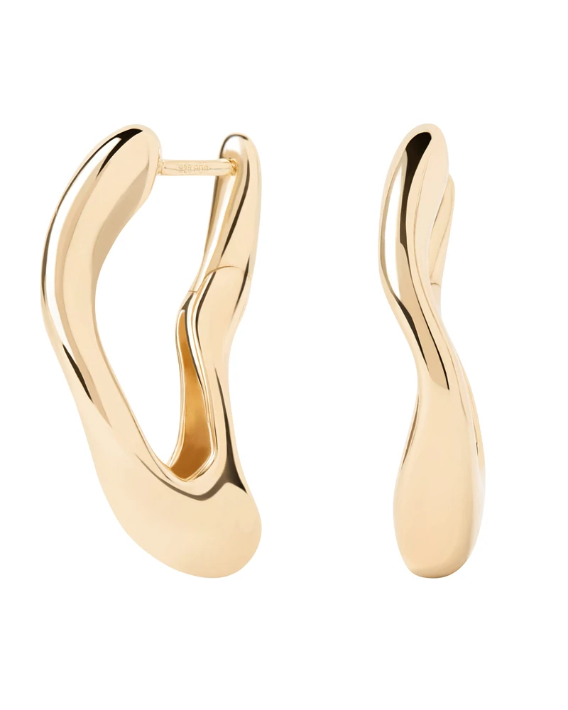 PDPAOLA's 18k gold-plated and sterling silver Sense hoop earrings