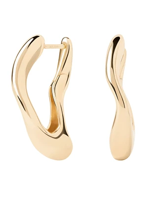 PDPAOLA's 18k gold-plated and sterling silver Sense hoop earrings