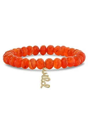 Gold & Carnelian Bead Bracelet