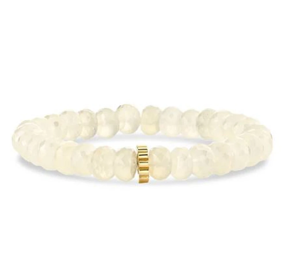 Champagne Chalcedony Flower Charm Bracelet