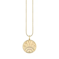 Gold & Diamond Small Luck Coin with Rays Charm