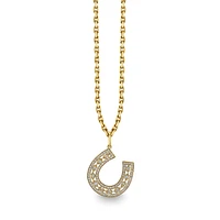 Sydney Evan 14K Yellow Gold Horseshoe Charm Necklace