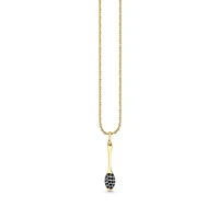 Sydney Evan 14K Yellow Gold Small Caviar Spoon Charm Necklace