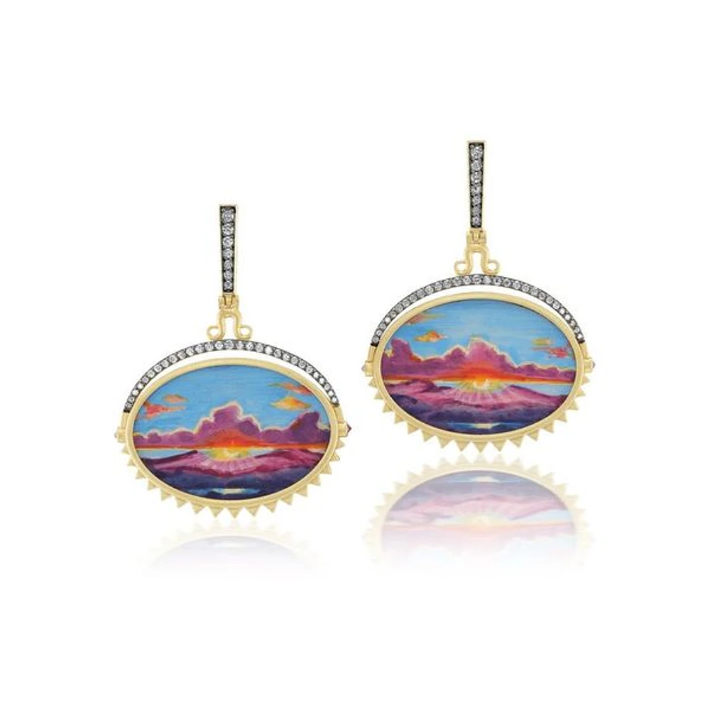 Sunset Miniature Painting Earrings