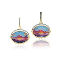 Sunset Miniature Painting Earrings