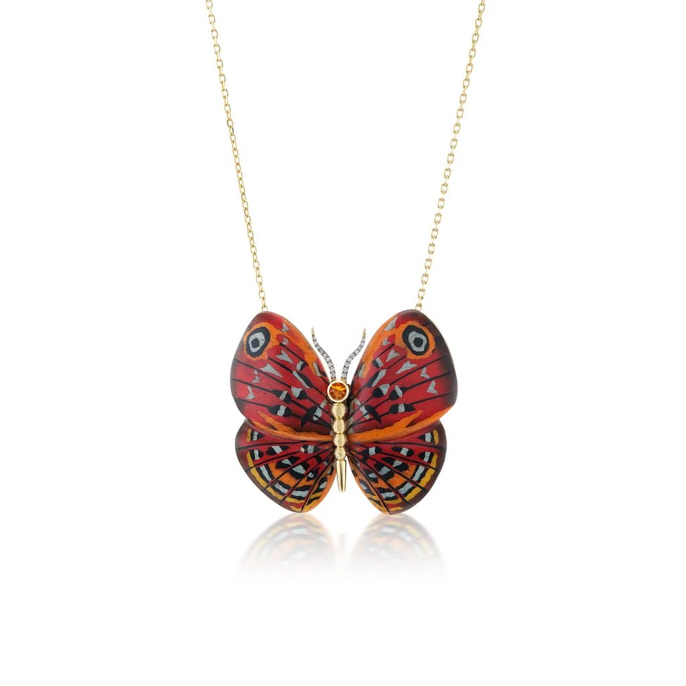 Marquetry Butterfly Necklace