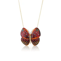 Marquetry Butterfly Necklace