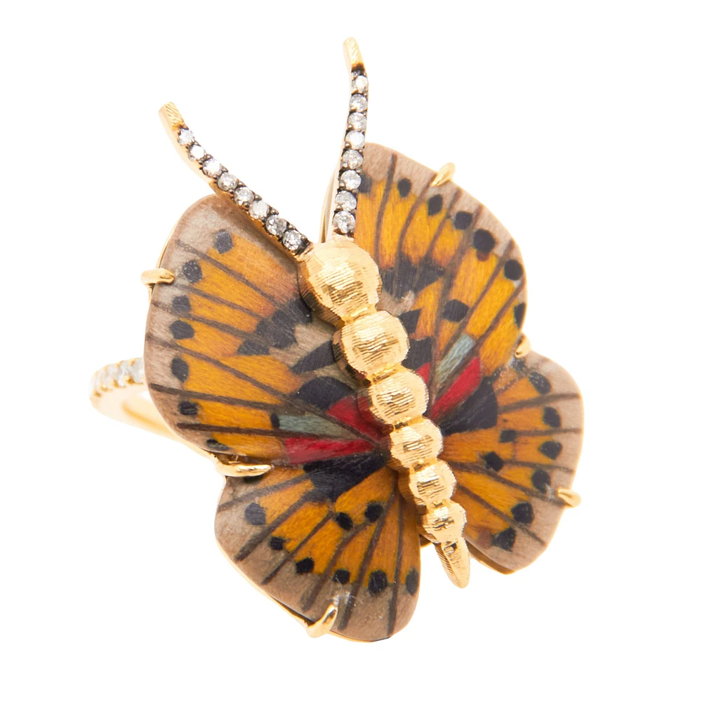 Butterfly Marquetry Ring