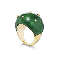 Marquetry Green Lacquered Ring