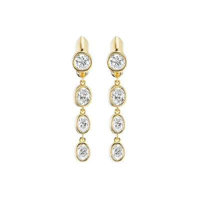 Single 3 Diamond Tusk Drop Earring