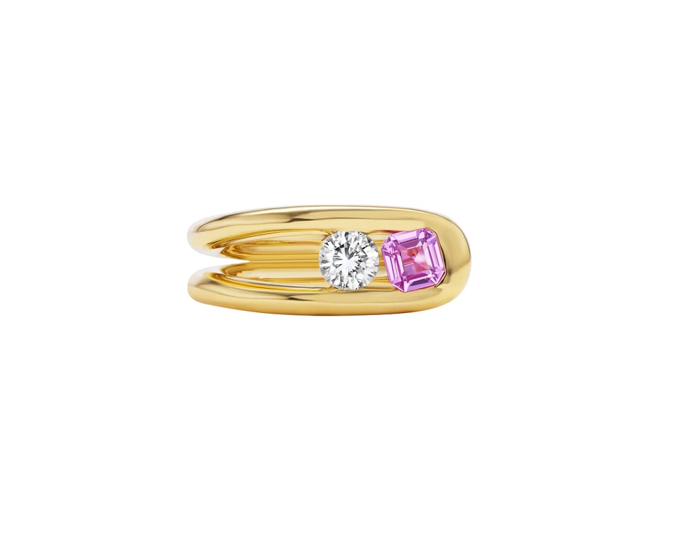 Pink Sapphire Impact Ring