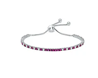 White Diamond & Ruby Bolo Bracelet