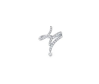 Floating Diamond Curve Ring