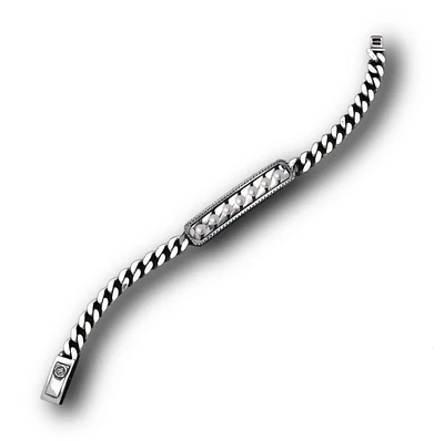 Perpetual Love Plate Bracelet in Silver and Pearls