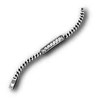 Perpetual Love Plate Bracelet in Silver and Pearls