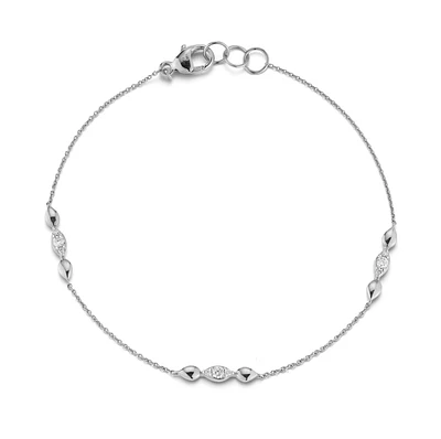 White Gold Sophia Ryan Marquise Trio Station Bracelet