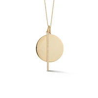 Sylvie Rose Disc and Pavé Bar Gold Necklace