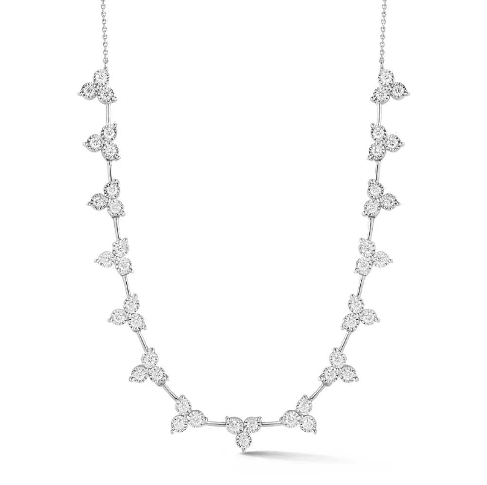 Ava Bea Interval Trio White Gold Tennis Necklace
