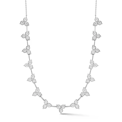 Ava Bea Interval Trio White Gold Tennis Necklace