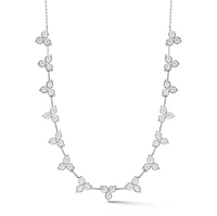 Ava Bea Interval Trio White Gold Tennis Necklace