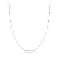 Poppy Rae Pebble Station White Gold Necklace