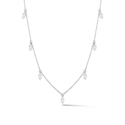 Sophia Ryan Marquise Station White Gold Necklace