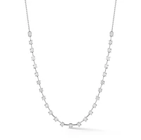 Ava Bea Interval Tennis White Gold Necklace