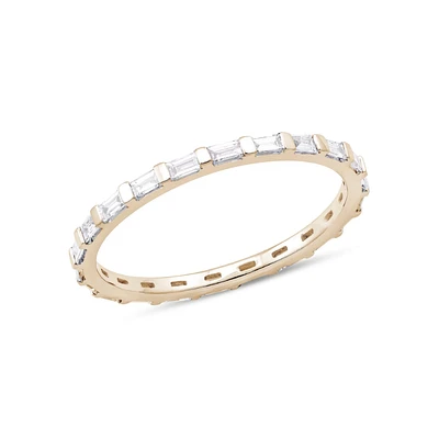 Sadie Pearl Baguette Eternity Gold Ring size 7