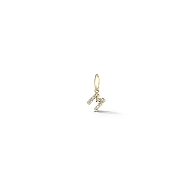 DRD Diamond Initial "M" Gold Charm