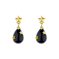 Mini Starry Night Onyx Drop Earrings