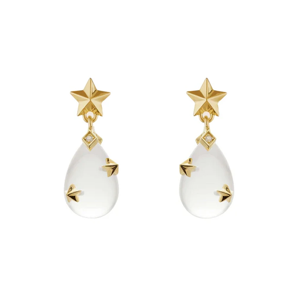 Mini Starry Night Clear Drop Earrings