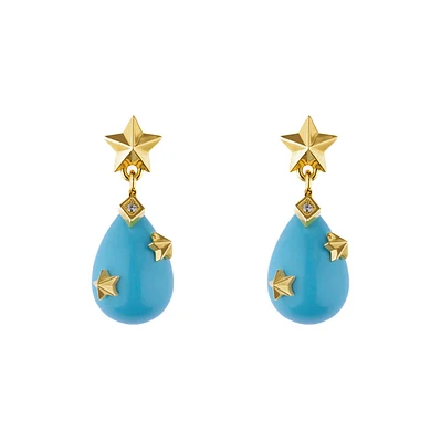 Mini Starry Night Turquoise Drop Earrings