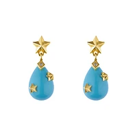 Mini Starry Night Turquoise Drop Earrings