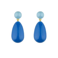Large Blend Light Blue & Blue Drop Earrings