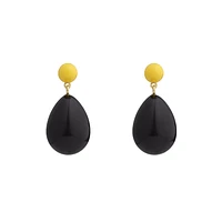 Mini Yellow and Black Blend Drop Earrings