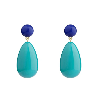Large and Turquoise Blend Drop Earrings