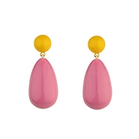 Large Yellow and Pink Blend Drop Earrings
