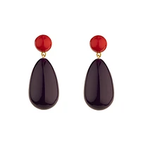 Large Red and Violet Blend Drop Earrings
