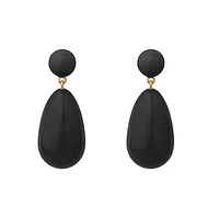 Large Black Drop Earrings